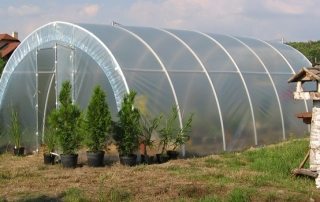 Serre faite de tuyaux en polypropylène