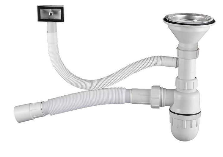 Siphon de type bouteille - le modèle le plus courant de ces produits Installation de siphon sur l'évier